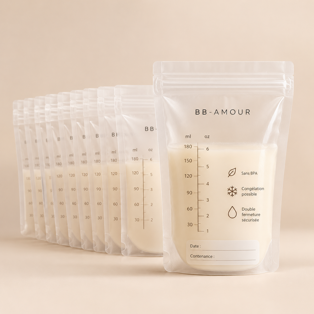 10 Sacs de conservation de lait maternel