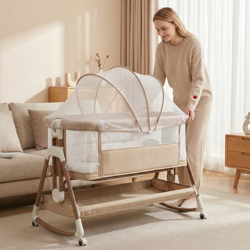 bb amour cododo respirant et sécurisé avec roulettes pour déplacer bébé facilement