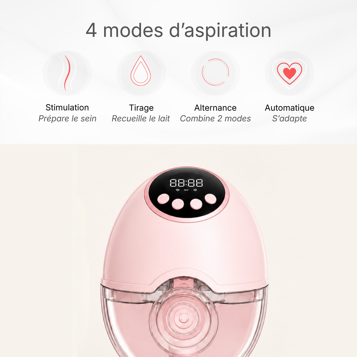 Tire lait électrique portable SÉRÉNITÉ ROSE, 2 appareils